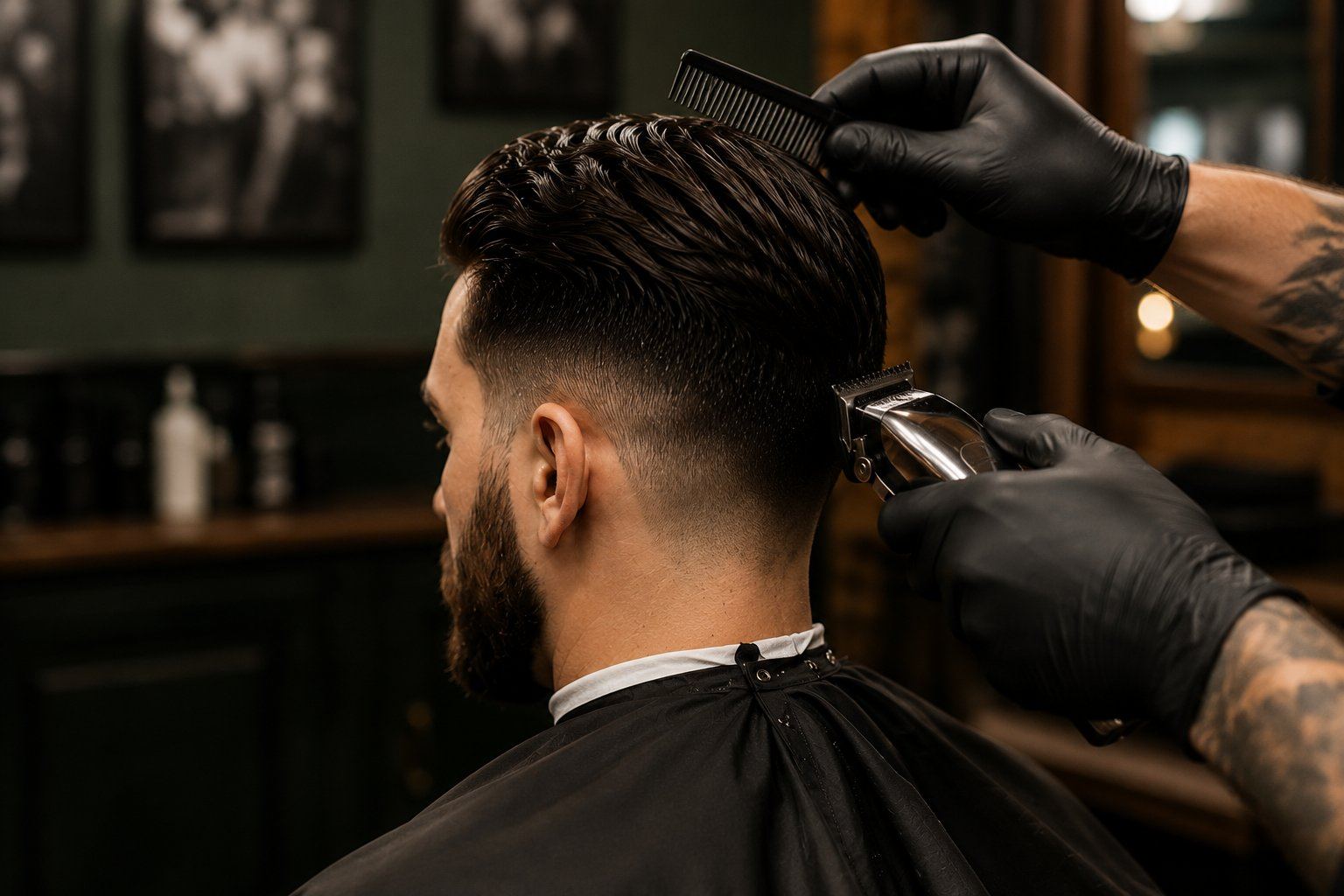 Barber aan het werk bij Cut & Shave Veurne